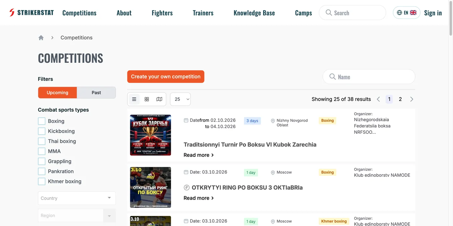 Strikerstat home page